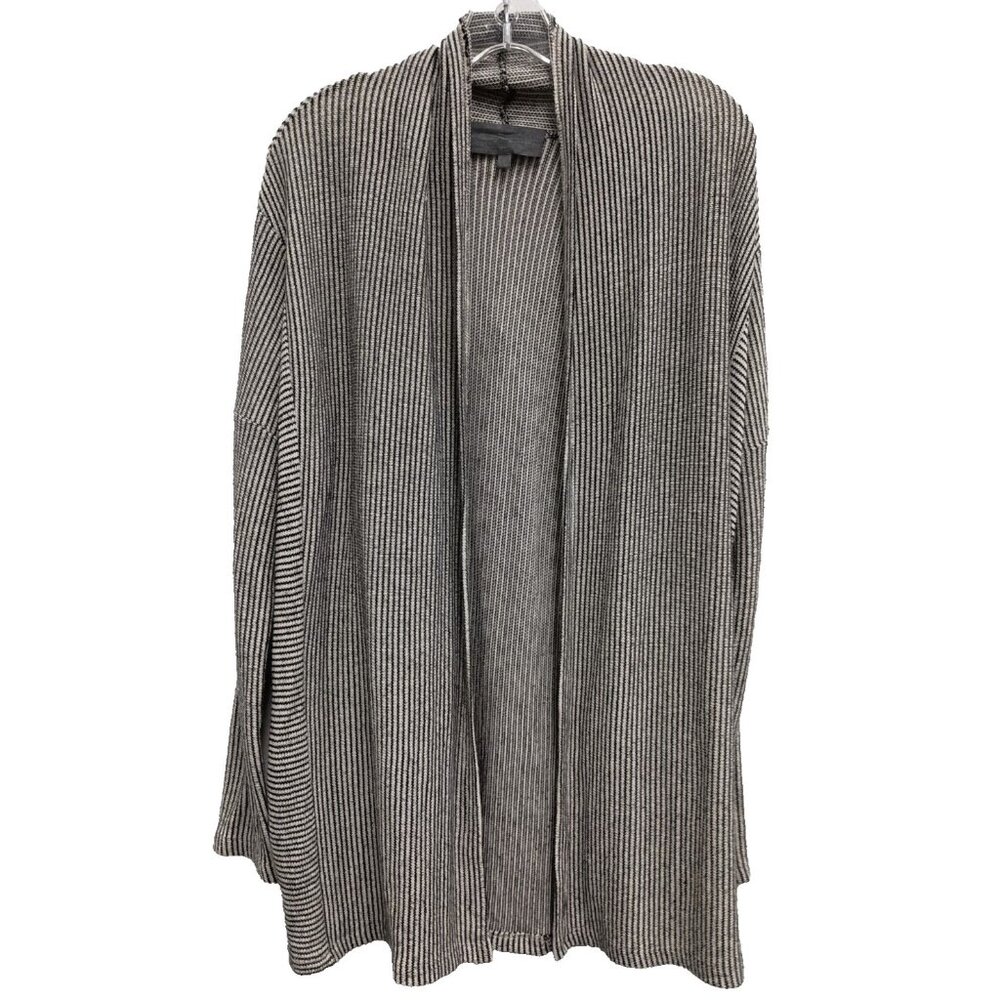 Sunday In Brooklyn‎ Anthropologie Womens Cardigan Small Gray Striped Long BOHO